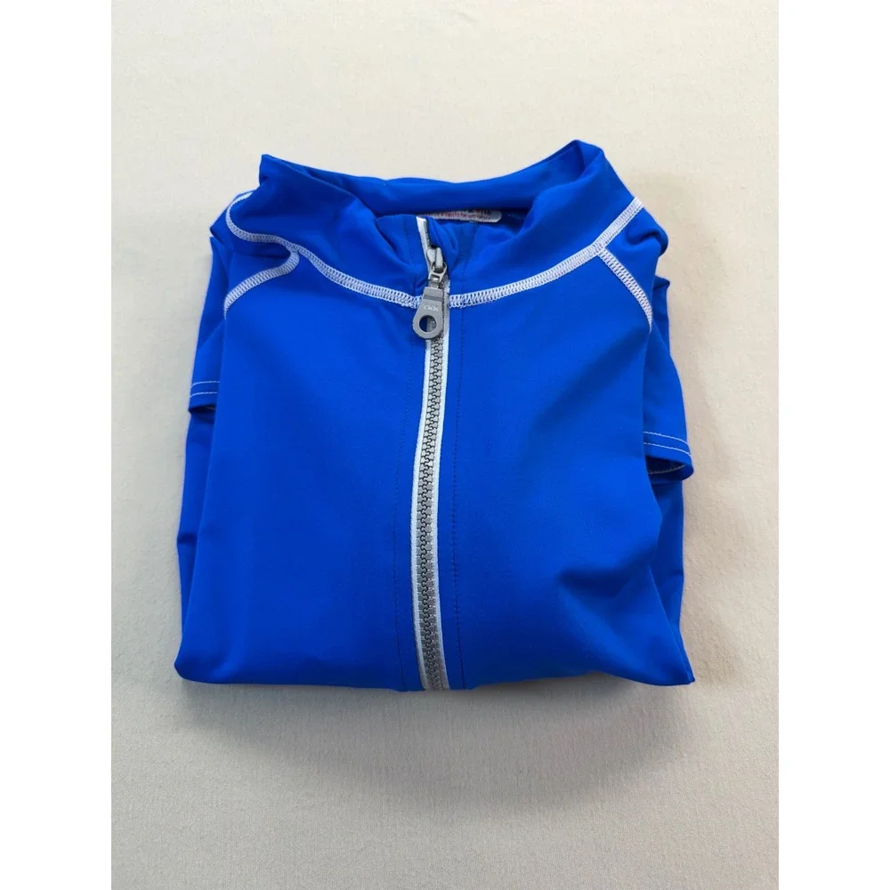 Sun Protection Zone Rash Guard Womens XL Blue DuckSkinz Full Zip Long Sleeve UV